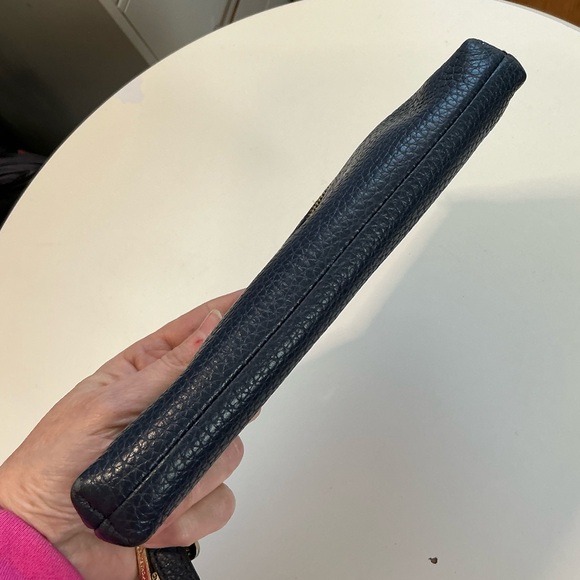 Michael Kors Navy Blue Pebbled Leather Wristlet Pouch EUC MSRP $128 - Picture 8 of 16